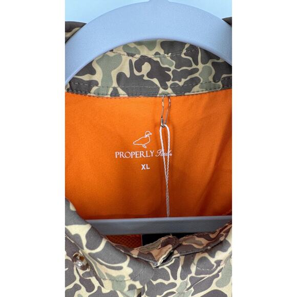 Properly Tied Mens Multicolor Sportsman Field Button Shirt Vtg Camo Size XL NWT - Picture 5 of 8